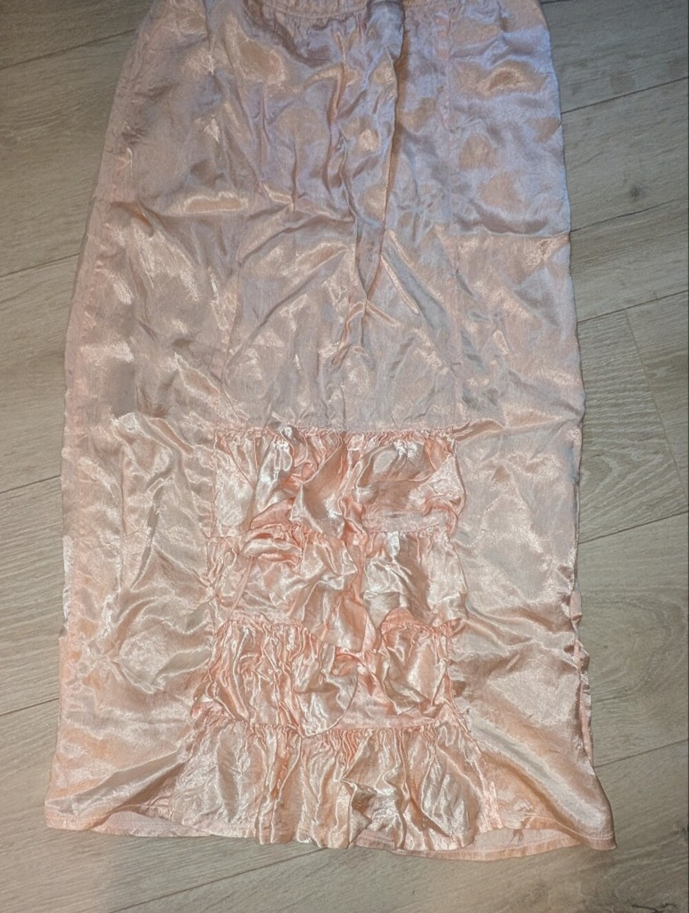 Satin Ruffle Back Skirt